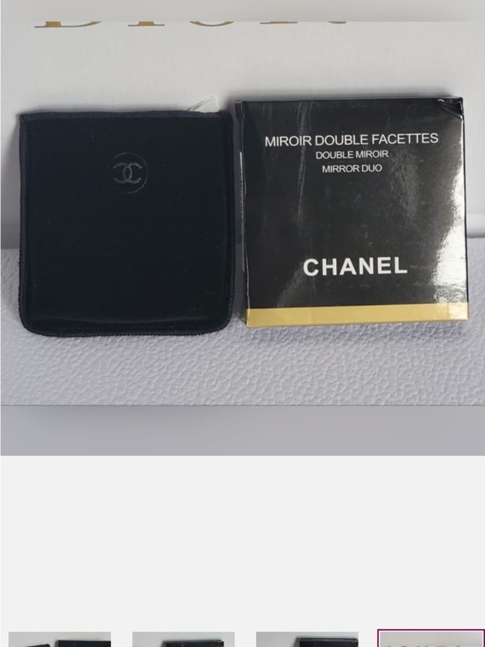 CHANEL Black Double Mirror Compact with Velvet Pouch - Picture 4 of 4